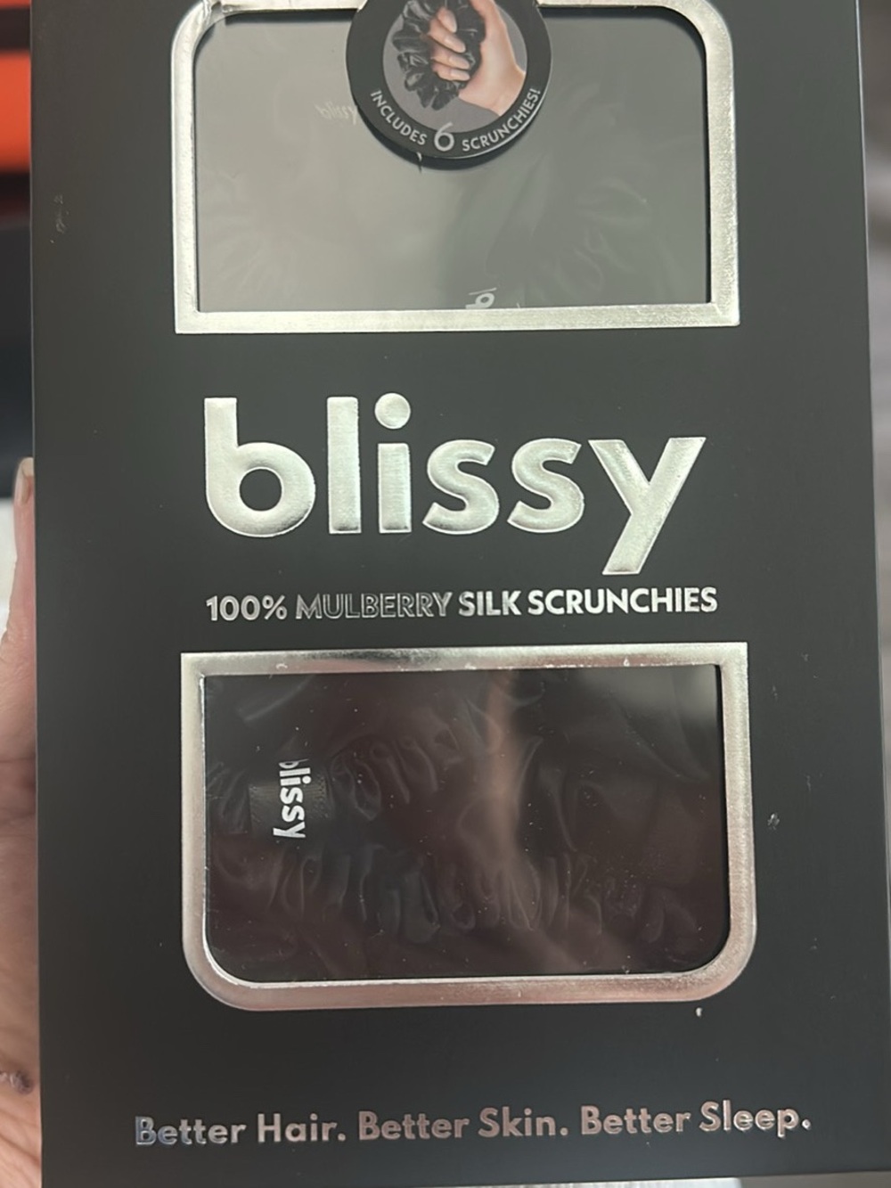 Blissy 100% Mulberry Silk Scrunchies – Black